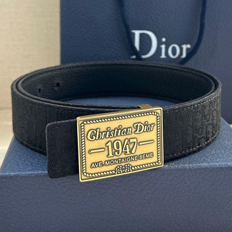 Dior 2026 Montaigne Oblique Belt 35mm Canvas Leather