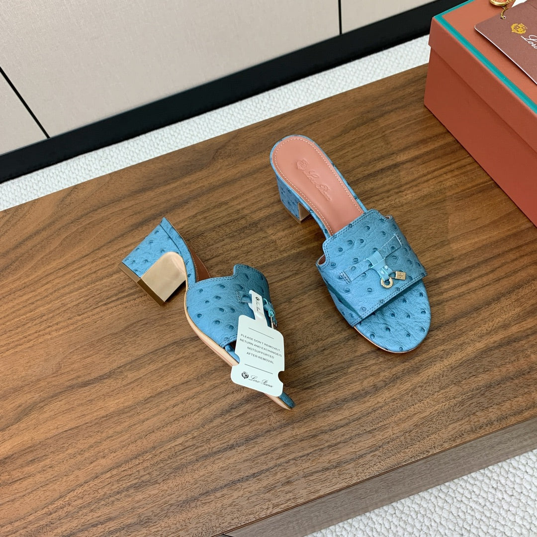 Loro Piana 2026 Ostrich Pattern Sandal Cowhide 935106