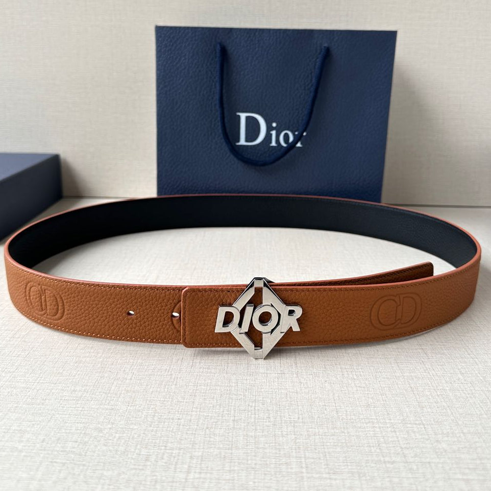 Dior 2026 CD Logo Buckle Belt 35mm Cowhide