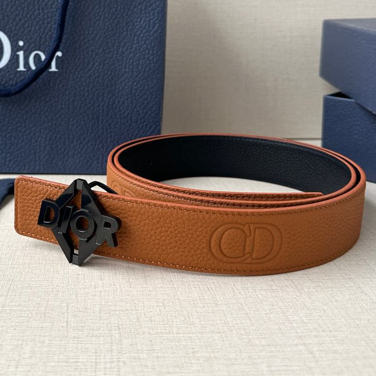 Dior 2026 CD Logo Buckle Belt 35mm Cowhide