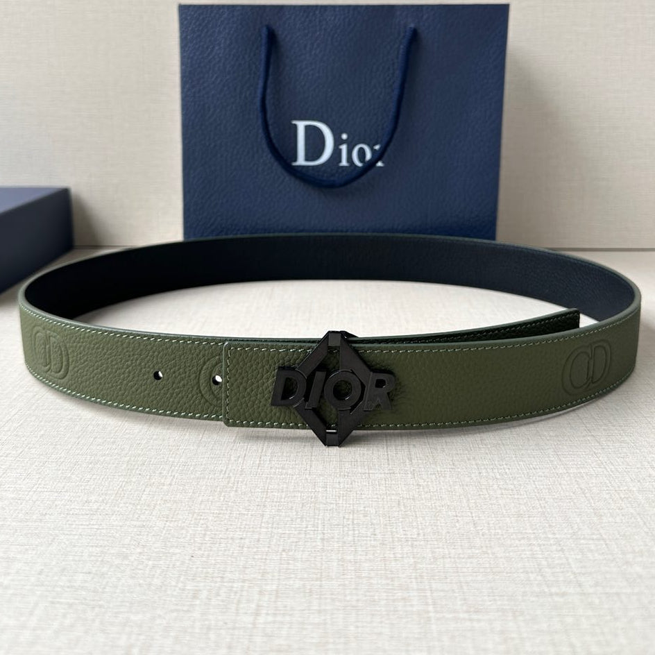 Dior 2026 CD Logo Buckle Belt 35mm Cowhide