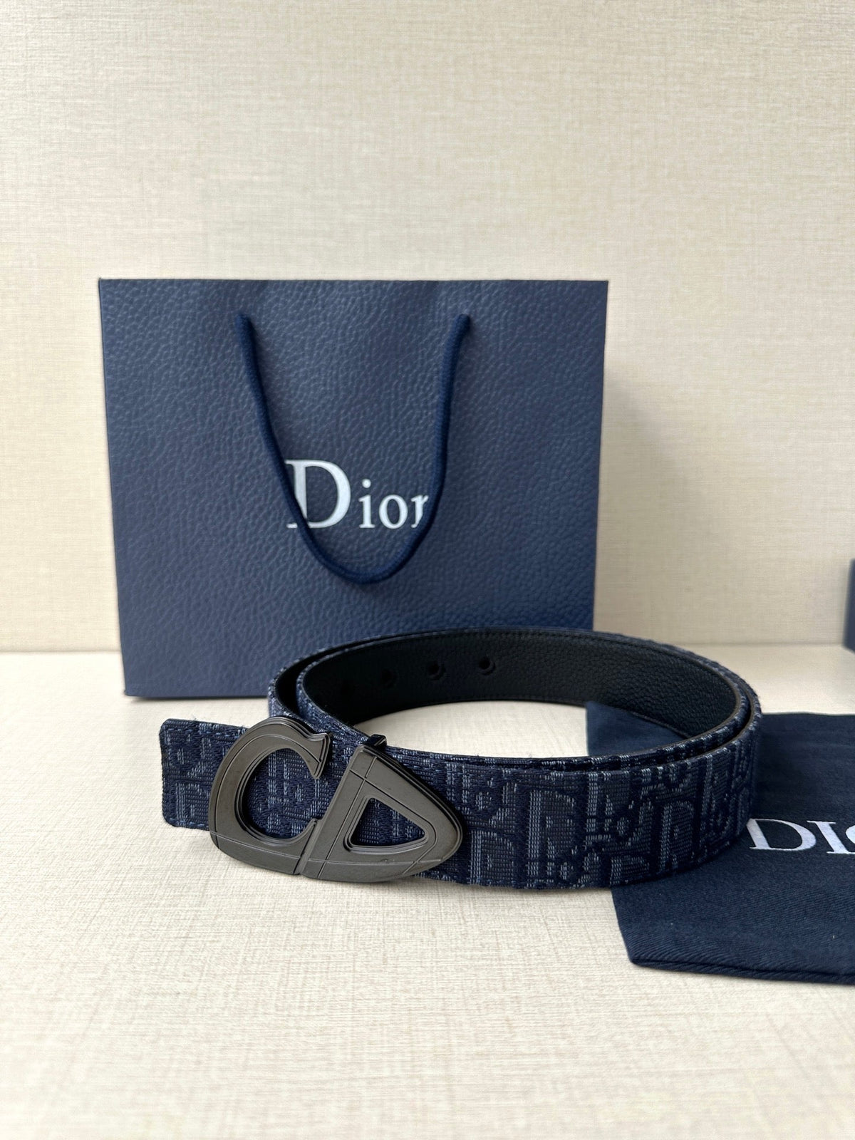 Dior 2026 30 Montaigne Reversible Belt 35mm Canvas