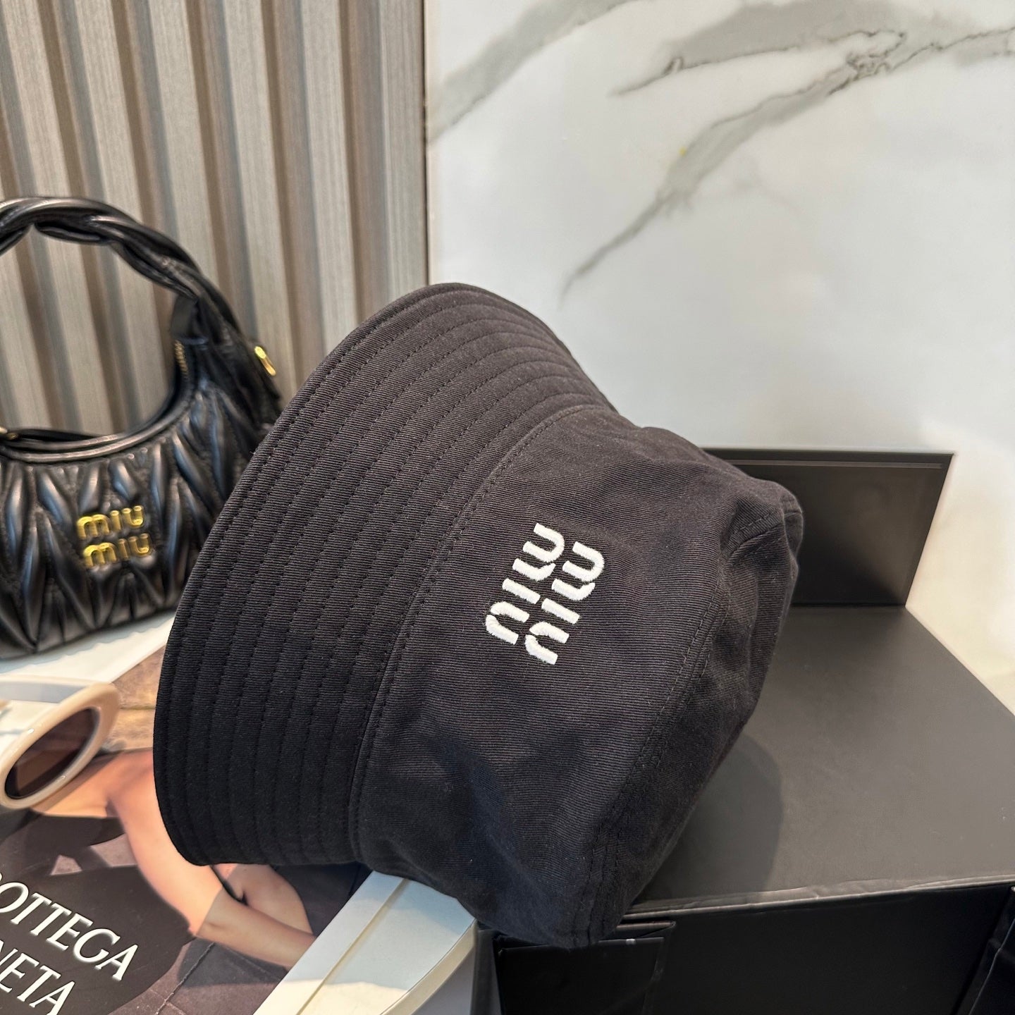 Miumiu Embroidered Bucket Hat 229386