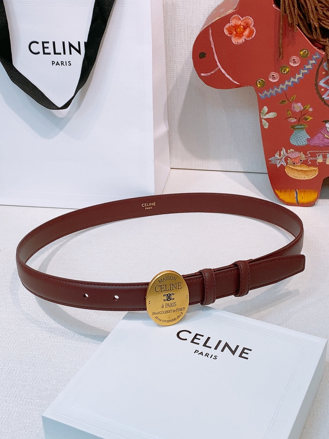 Celine 4.5cm Belt Buckle 2.5cm Width Leather 2