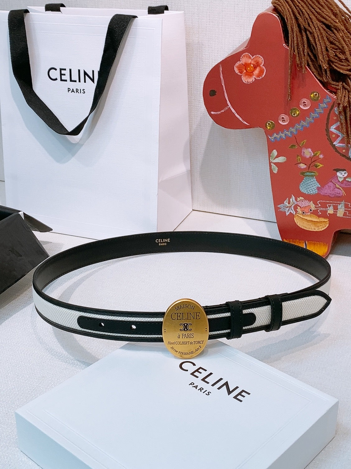Celine 4.5cm Belt Buckle 2.5cm Width Leather 2
