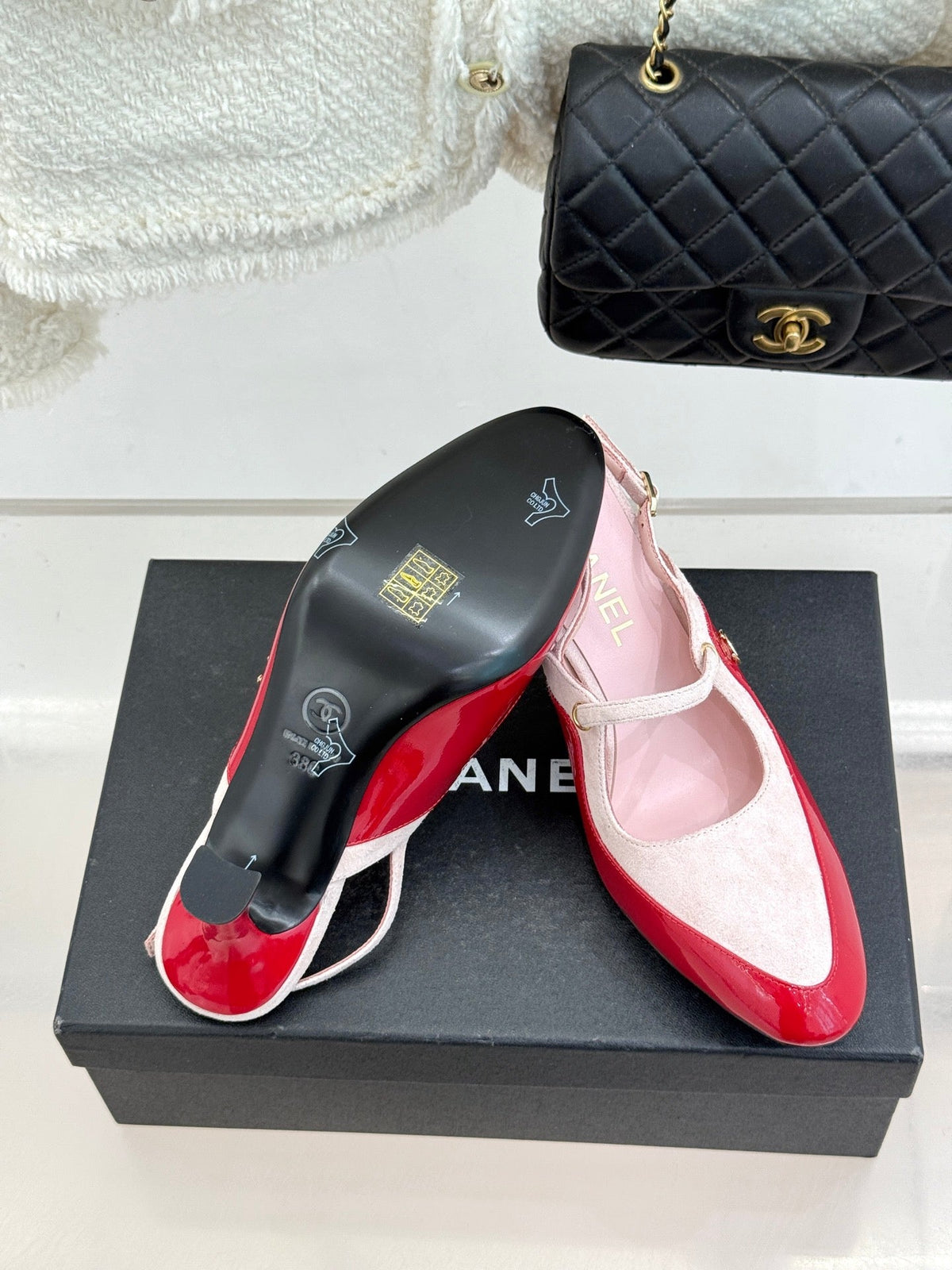 Chanel 2026 Two-Tone Slingback 70mm Suede Leather 671567