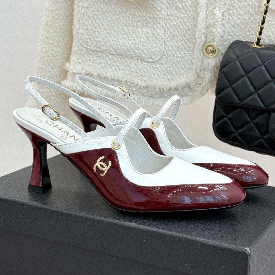 Chanel 2026 Two-Tone Slingback 70mm Suede Leather 671567