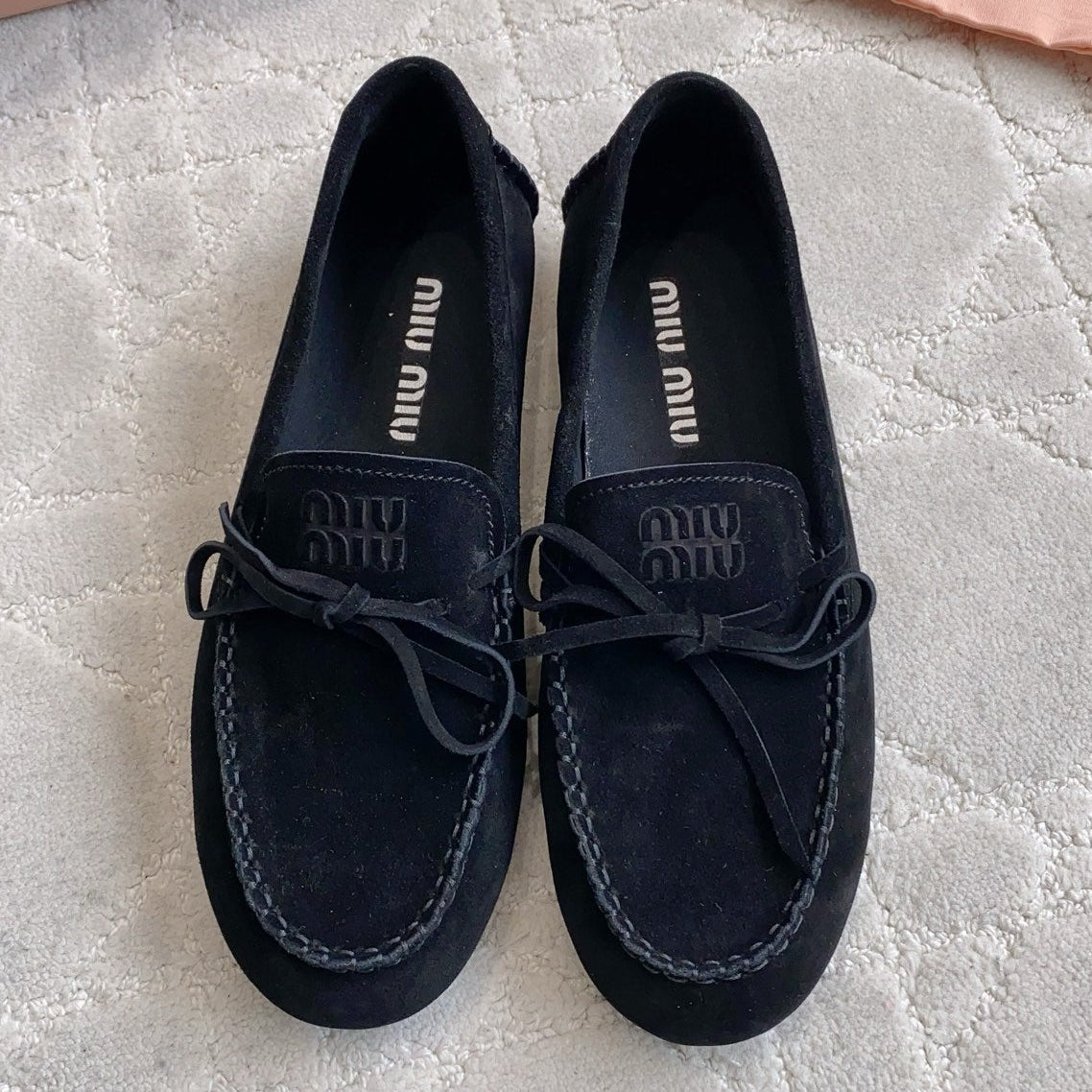 Miu Miu 2026 Bow-Tie Flat Shoe Suede 977033