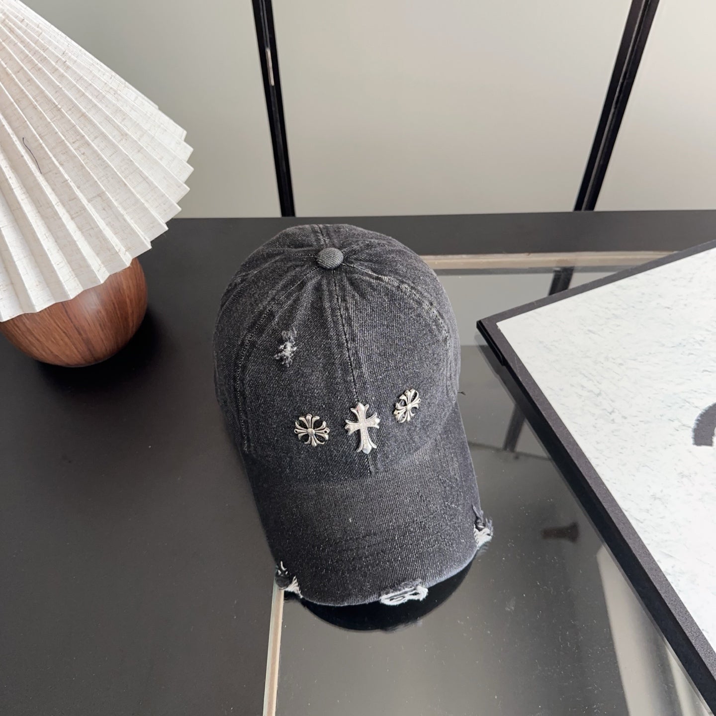Chrome Hearts Retro Distressed Ripped Hat 299620