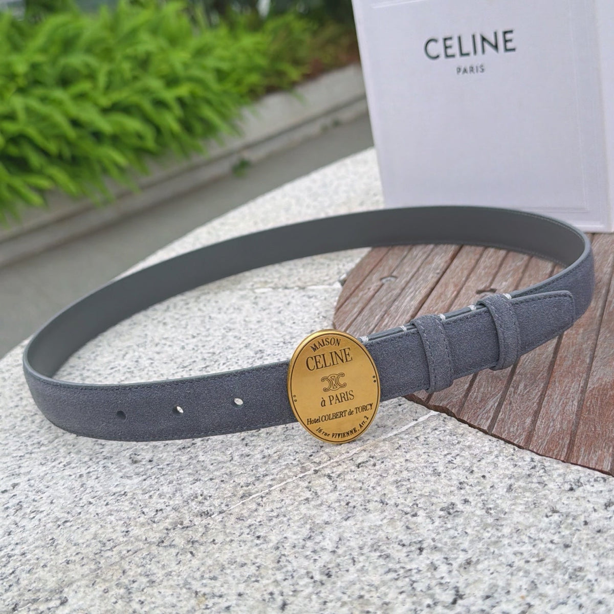 Celine 4.5cm Belt Buckle 2.5cm Width Suede Leather