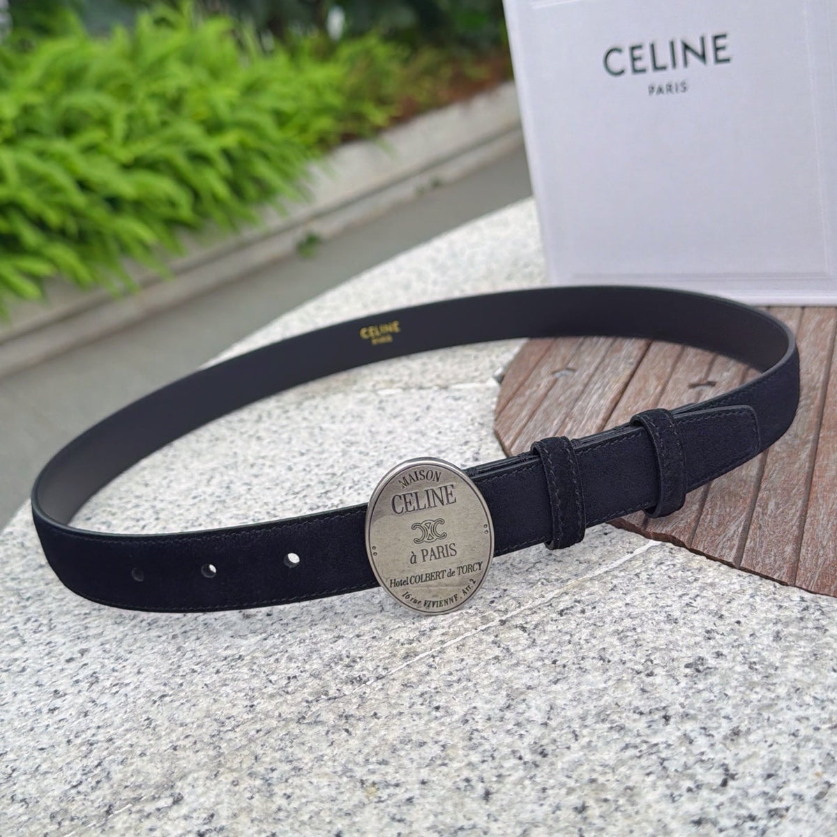 Celine 4.5cm Belt Buckle 2.5cm Width Suede Leather