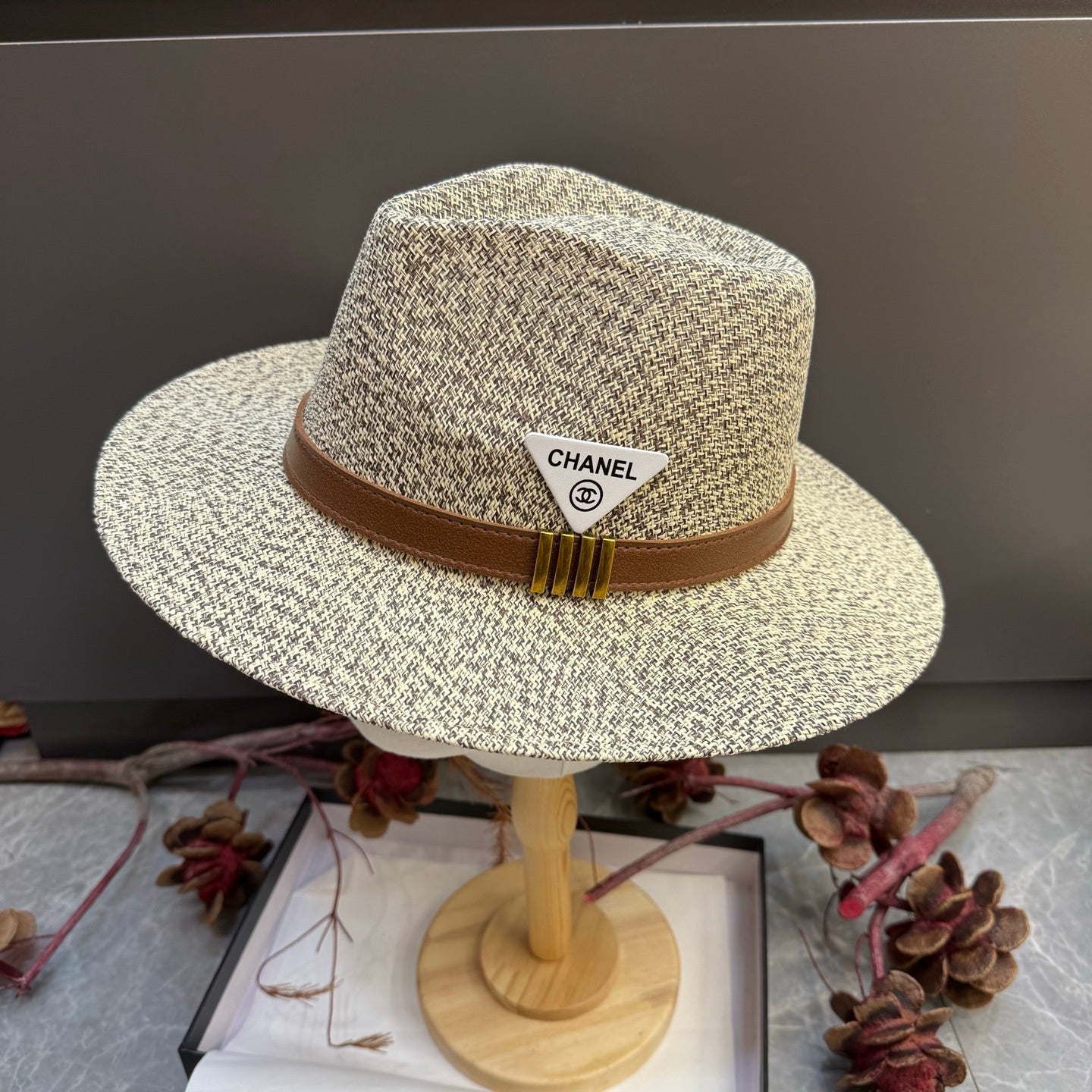Chanel Fedora Straw Hat 215967