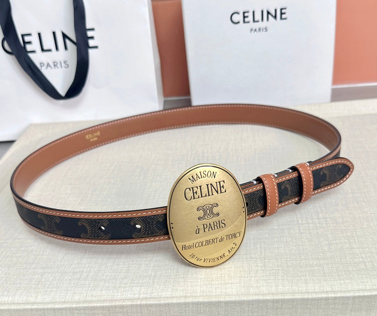 Celine 7.5cm Belt Buckle 2.5cm Width Calfskin