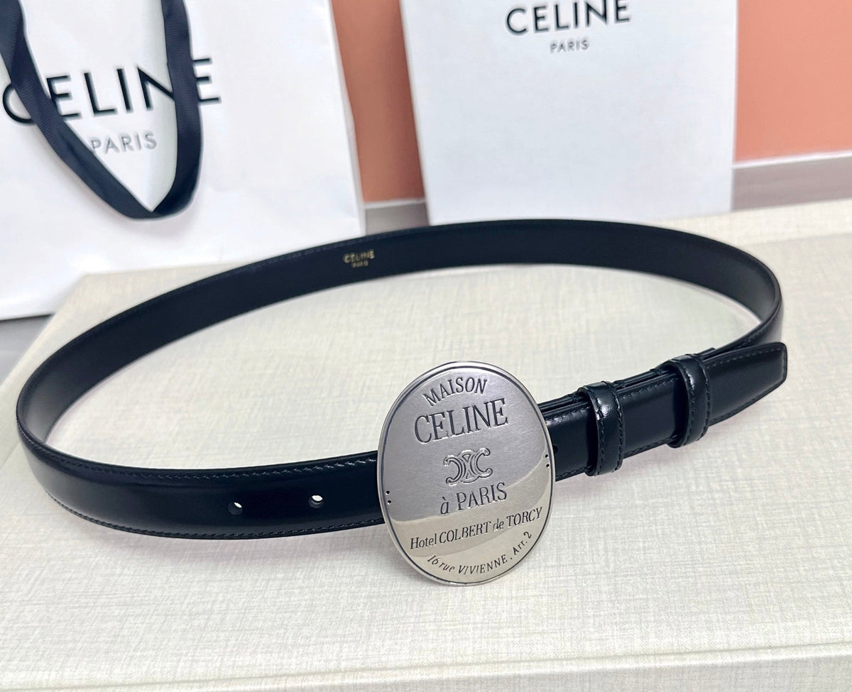 Celine 7.5cm Belt Buckle 2.5cm Width Calfskin