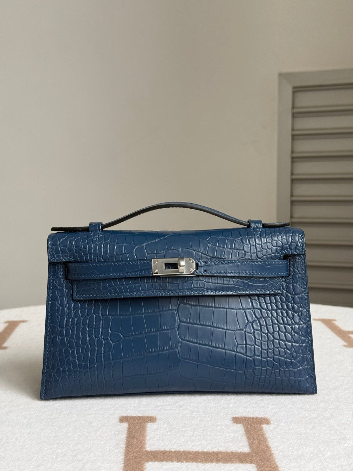 High-end Hermes 2026 Kelly Pochette Bag 22cm Crocodile Leather