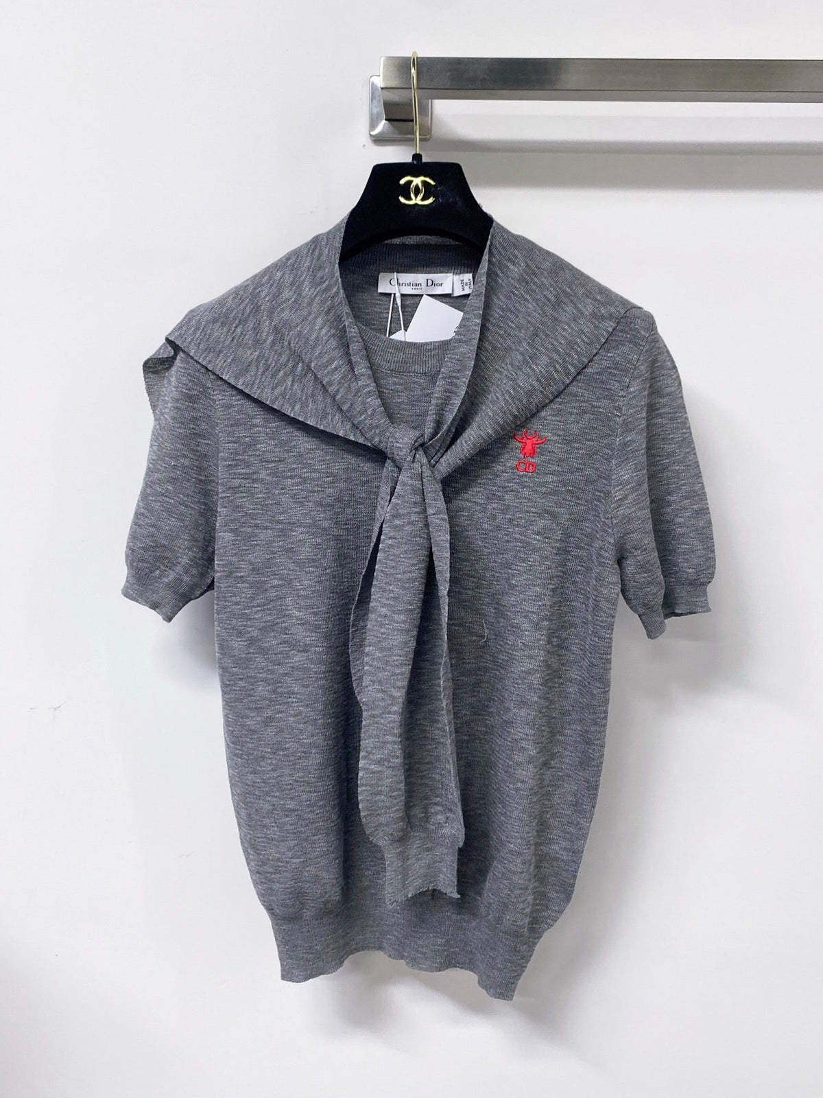 Dior 2026 Polo Shirt Featuring A Tie-neck Detail Acrylic 479903
