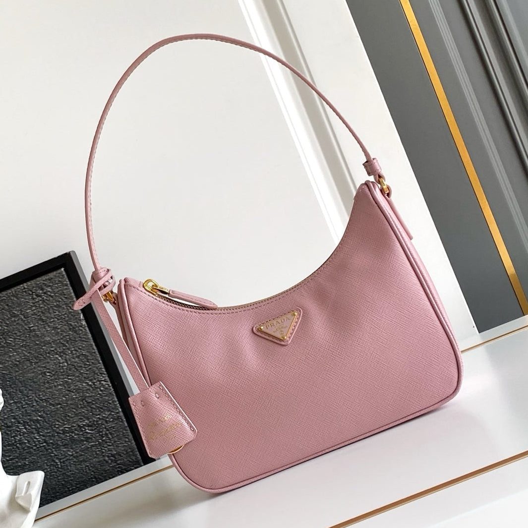Prada 2026 Re-Edition Saffiano Shoulder Bag 22cm Leather