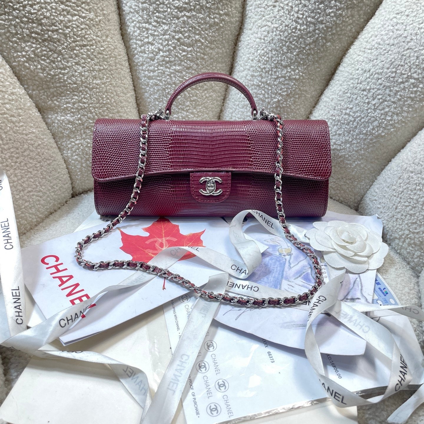 Chanel 2026 Lizard-Embossed Top Handle Bag 25cm Leather
