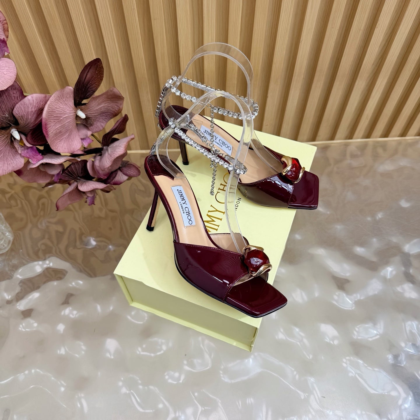 Jimmy Choo 2026 Amber Buckle Sandals 85mm Patent Leather 949779