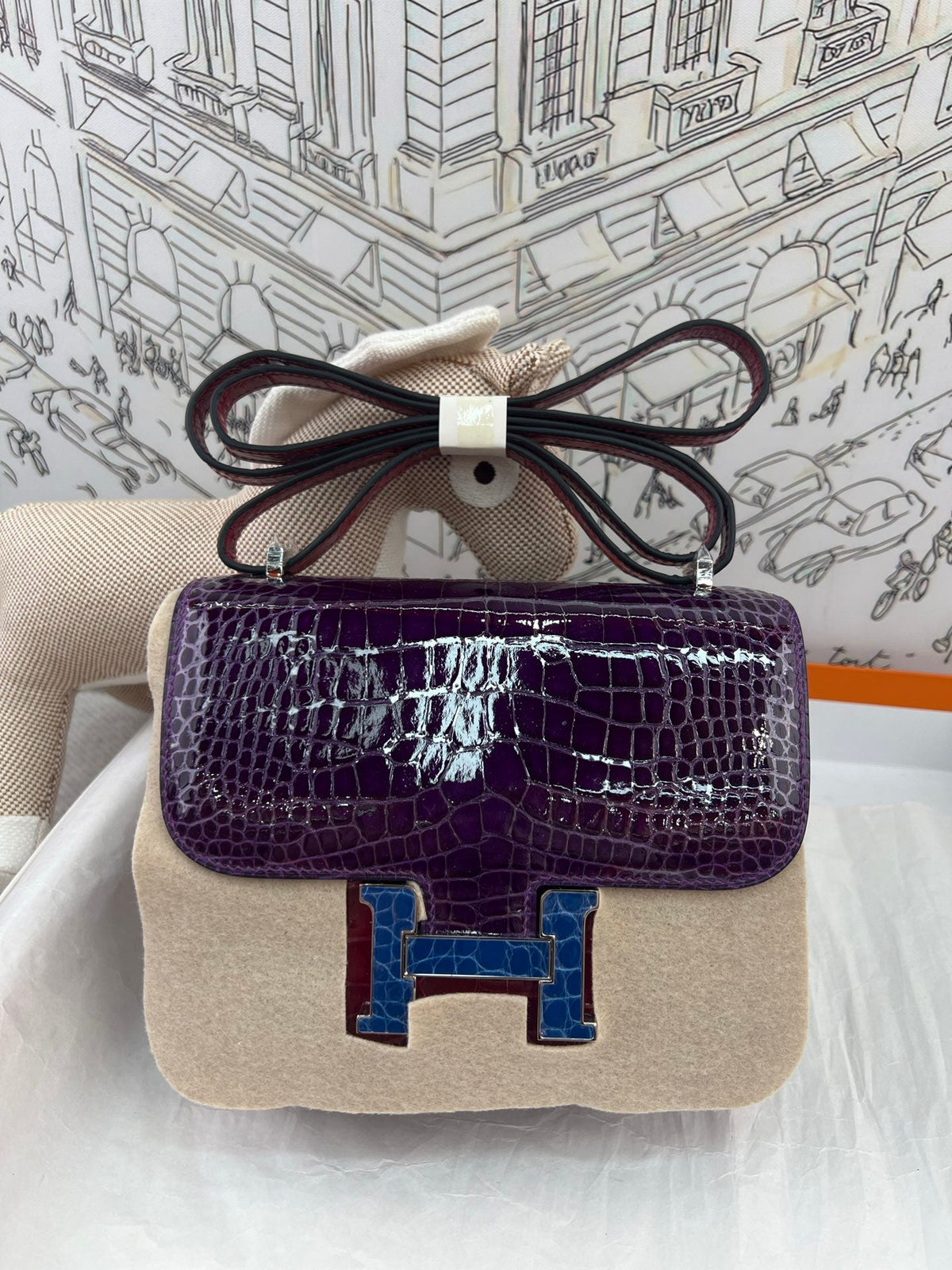 High-end Hermes 2026 Constance Bag 19cm Glossy Crocodile Leather