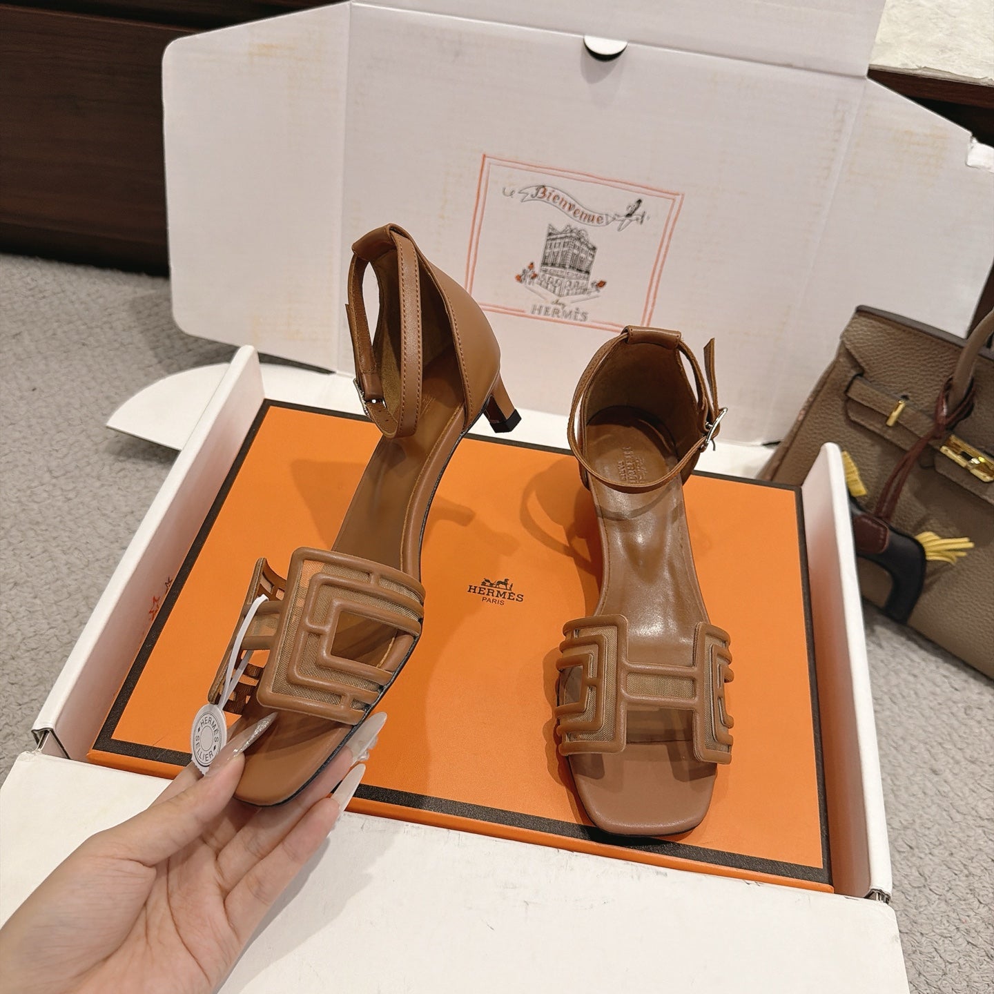 Hermes 2026 Joy Sandal Suede Mesh 898416