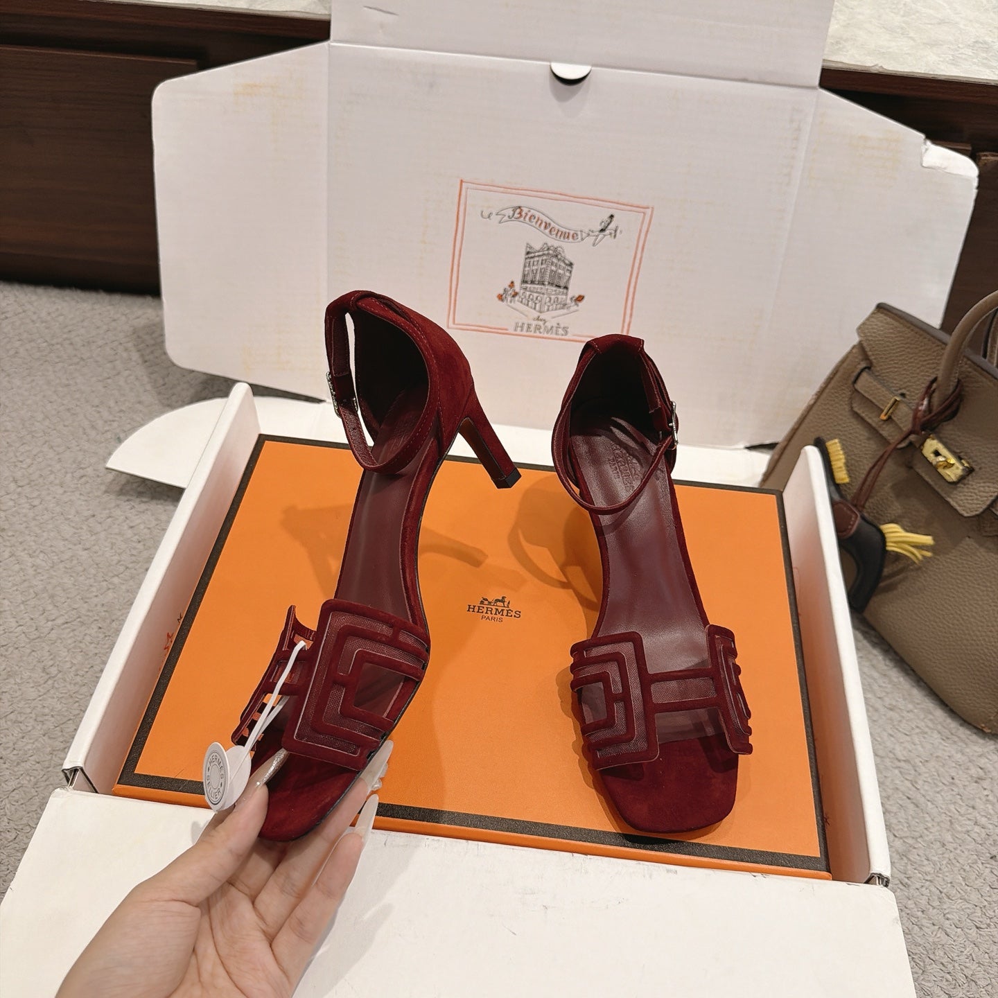 Hermes 2026 Joy Sandal Suede Mesh 898416