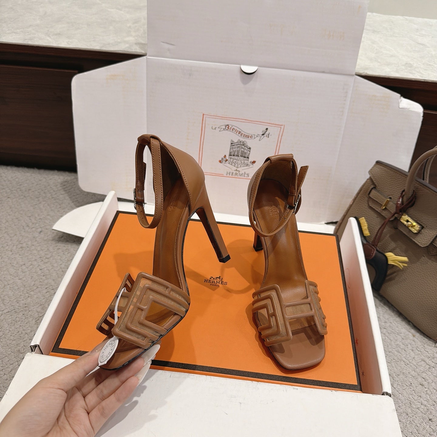 Hermes 2026 Joy Sandal Suede Mesh 898416