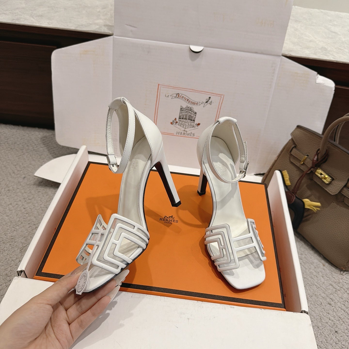 Hermes 2026 Joy Sandal Suede Mesh 898416