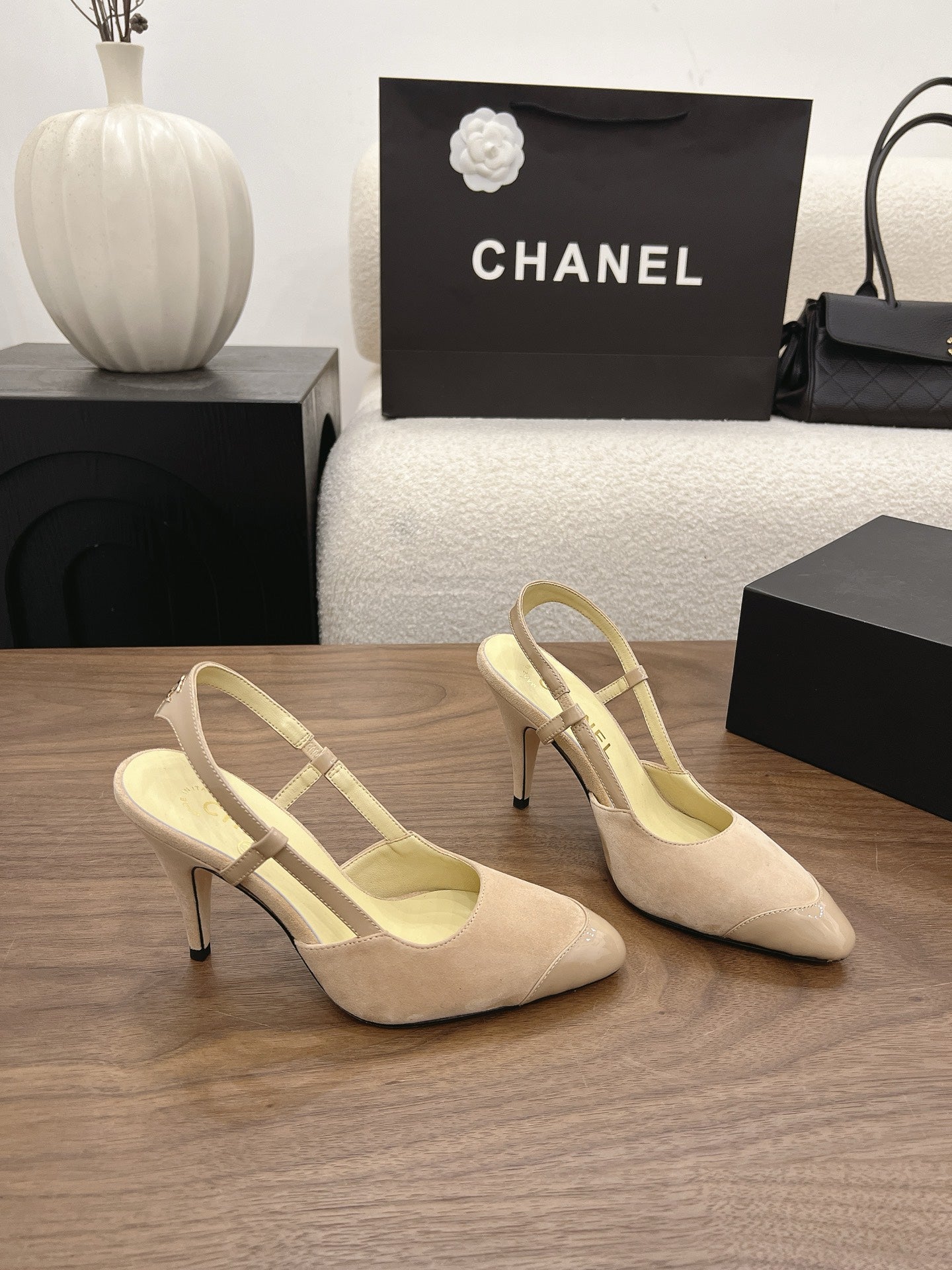 Chanel 2026 Slingback 90mm Suede Sheepskin 191448
