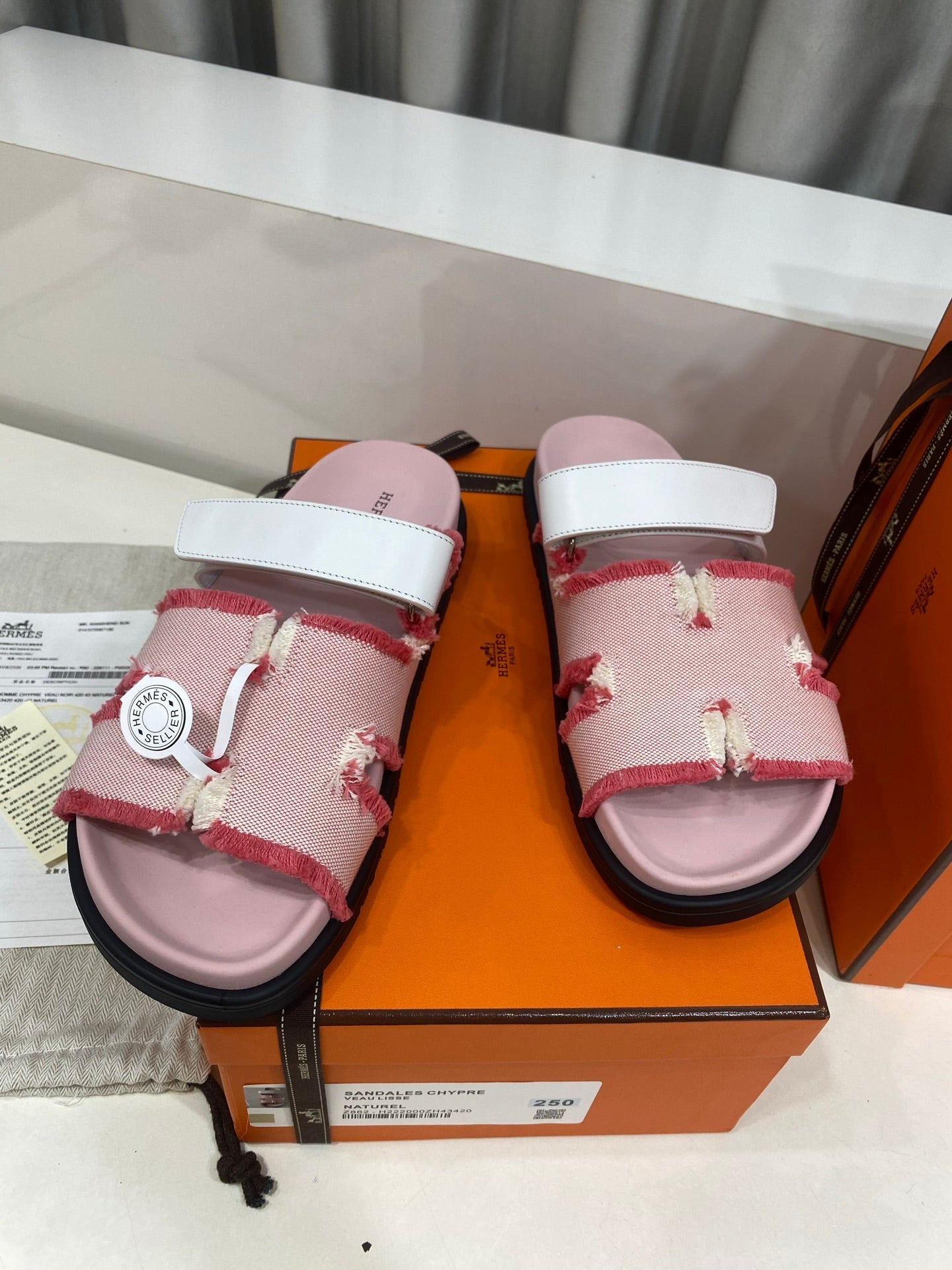 Hermes 2026 Chypre Sandal Canvas Calfskin 957513