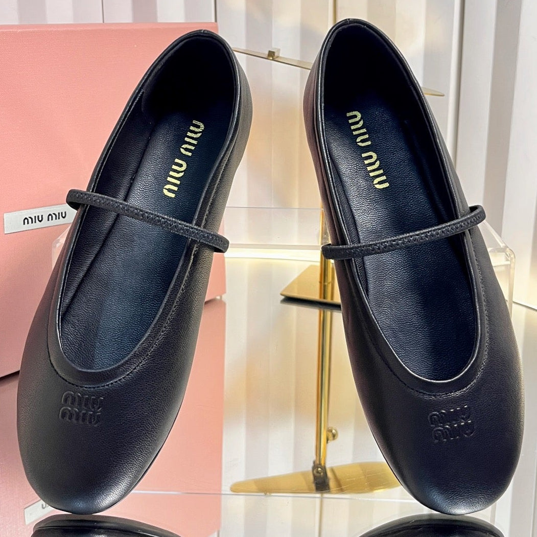 Miu Miu 2026 Strap Ballet Flats Leather 979169