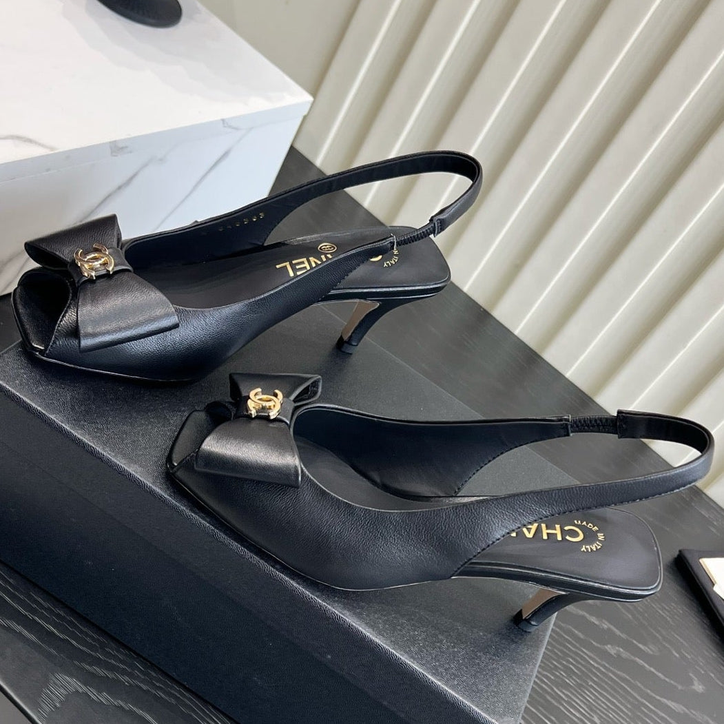 Chanel 2026 Bow-Tie Sandals 60mm Suede Sheepskin 977148