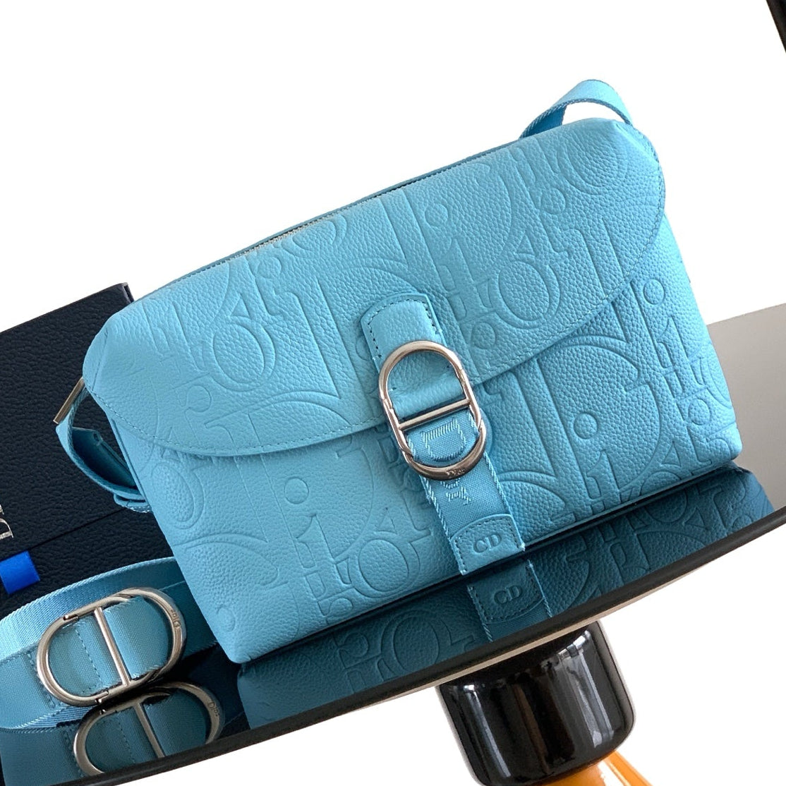 Dior 2026 Jett Zipped Messenger Bag 25cm Grained Calfskin 384743