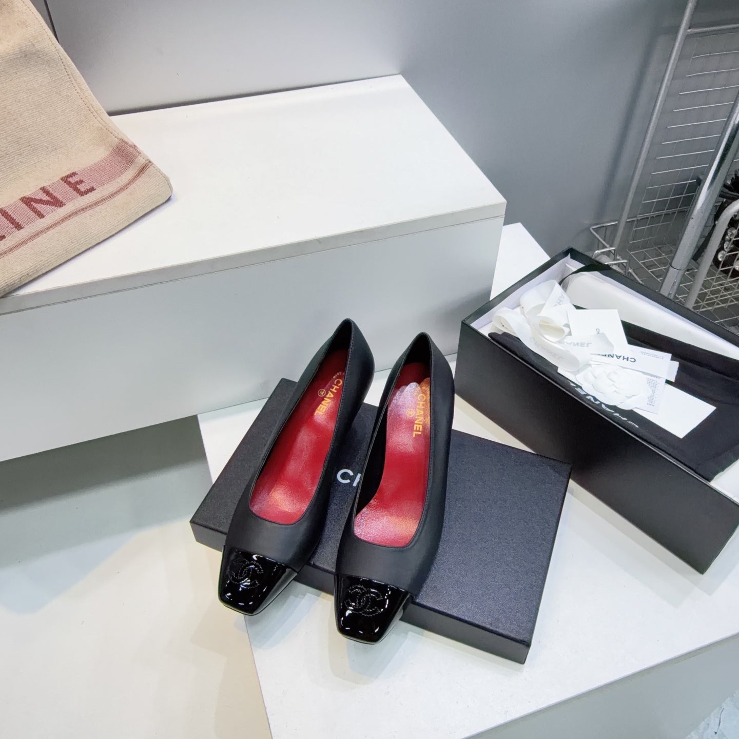 Chanel 2026 Classic Cap-Toe Pumps 65mm Patent Leather 942800