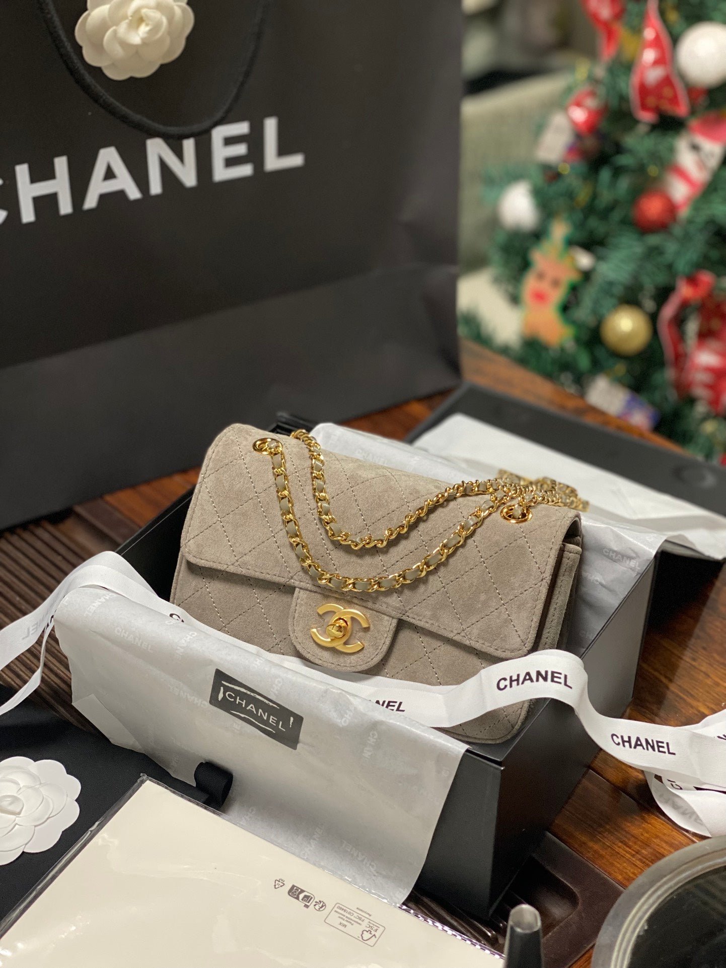 Chanel 2026 Flap Bag 20cm Suede Leather