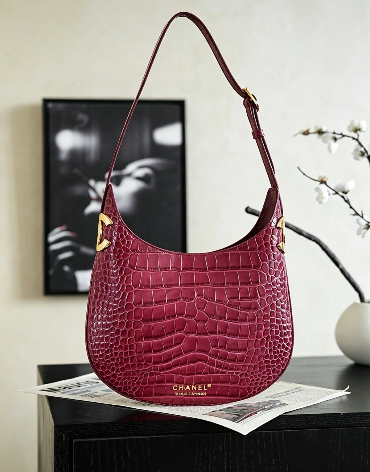 Chanel 2026 Hobo Shoulder Bag 32cm Leather 167164