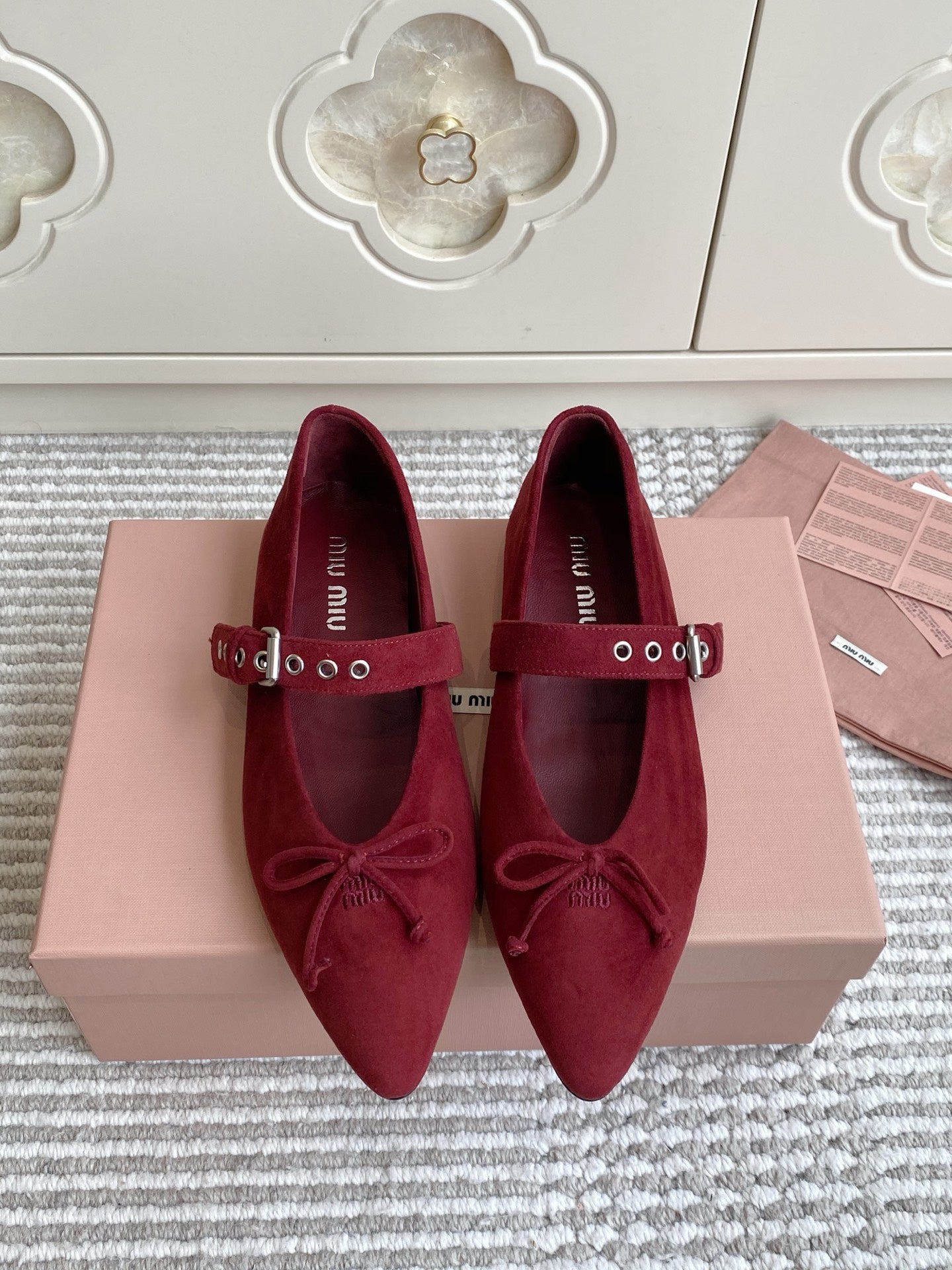Miu Miu 2026 Ballet Flats Suede 955685