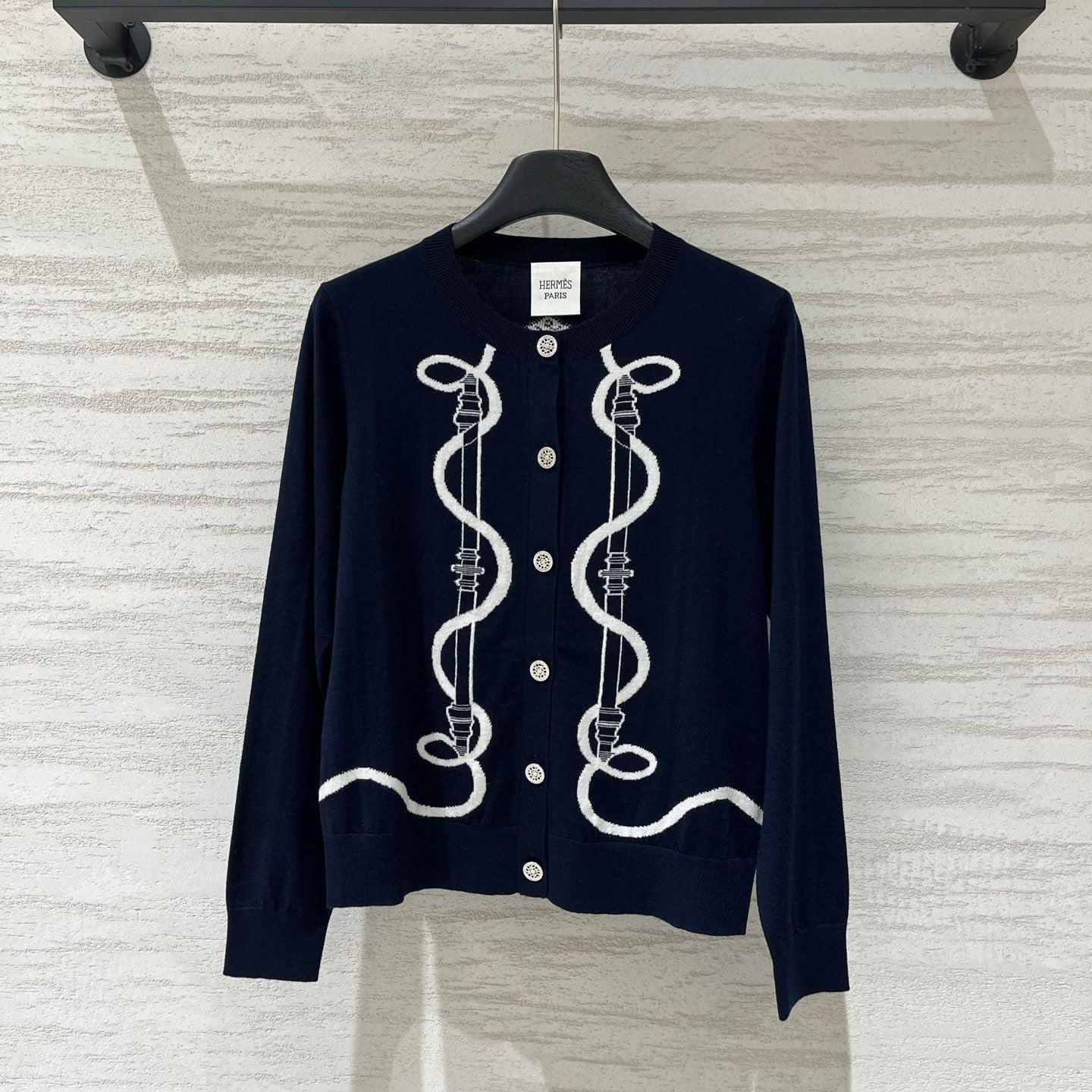 Hermes 2026 "Ferronnerie" Long-sleeve Cardigan Wool 800302