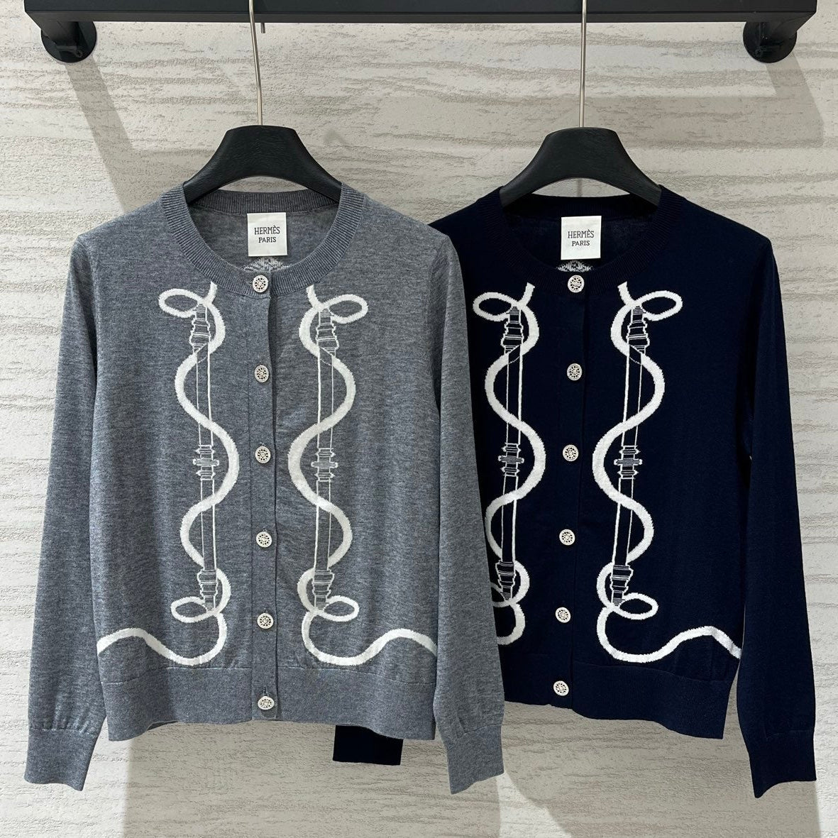 Hermes 2026 "Ferronnerie" Long-sleeve Cardigan Wool 800302