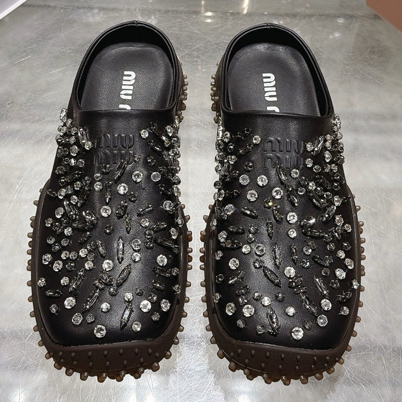 Miu Miu 2026 Embellished Studded Mule Calfskin 999598