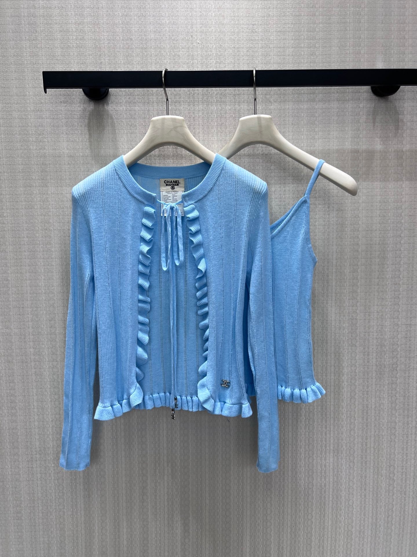 Chanel 2026 Two-piece Knit Set With Ruffled Details Cashmere 827627