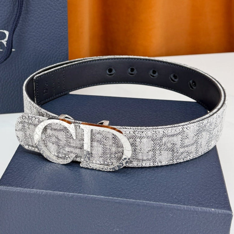 Dior 2026 Double CD Buckle Belt 35mm Canvas