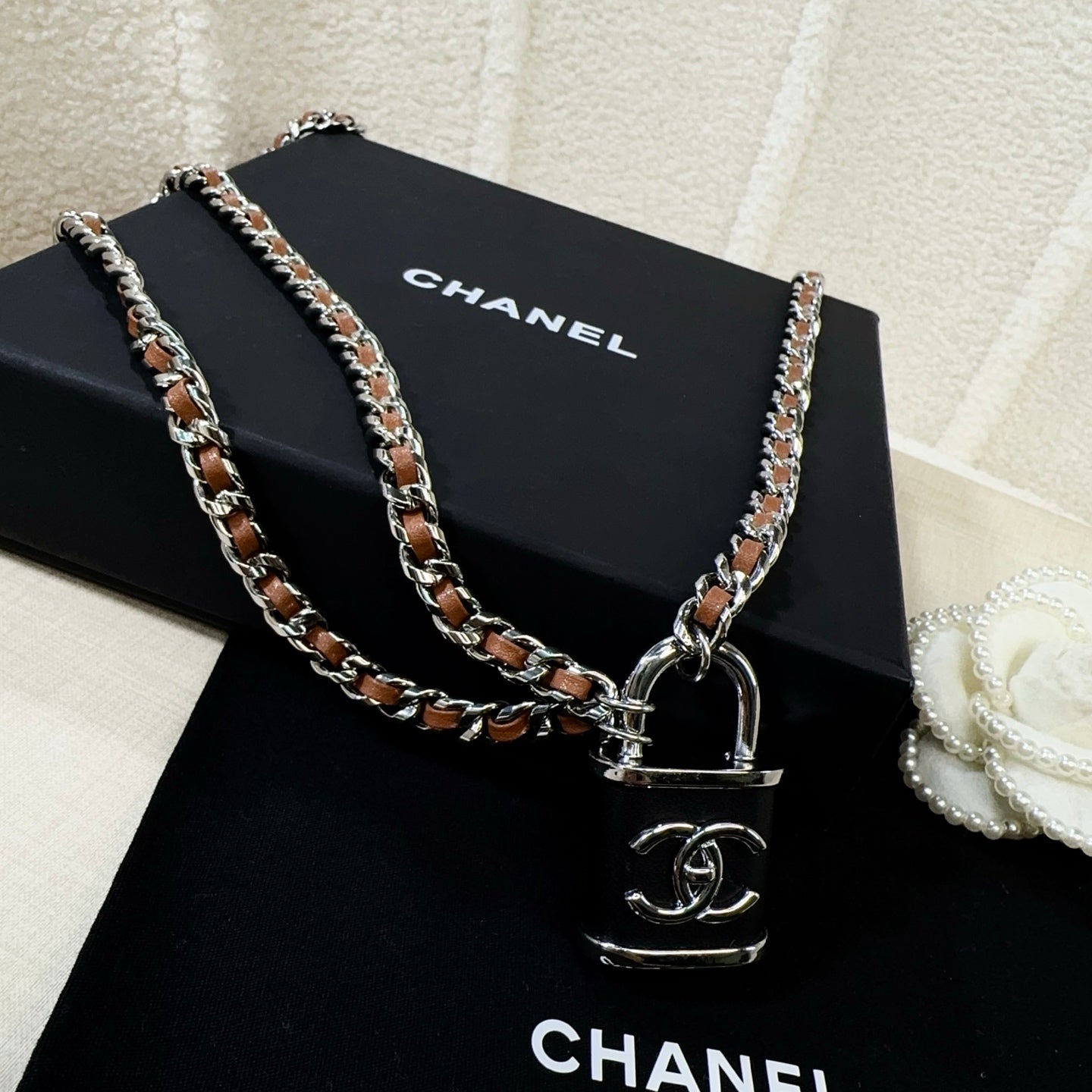 Chanel 2026 CC Padlock Chain Necklace Belt 215448