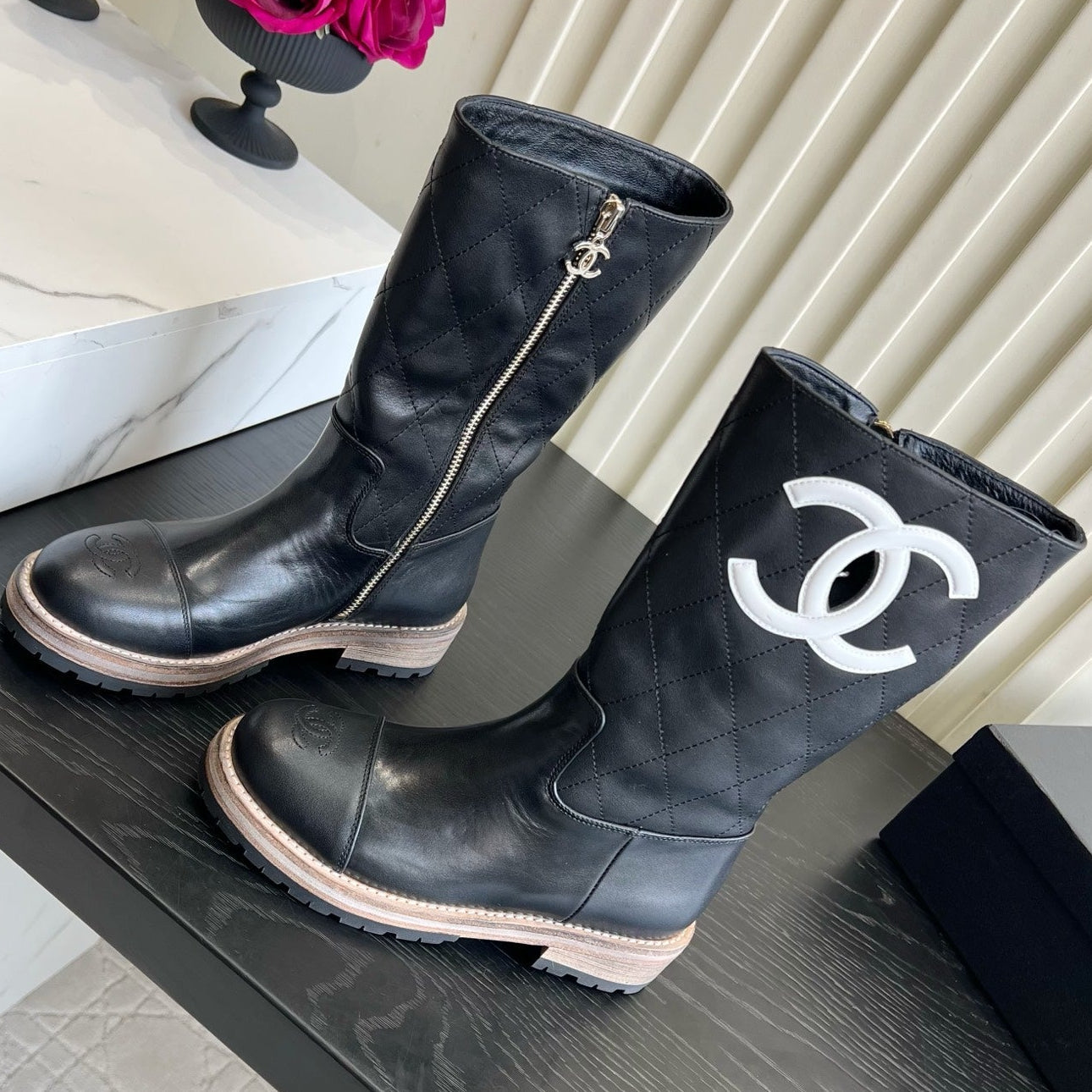 Chanel 2026 Quilted Boots Suede Cowhide 977207