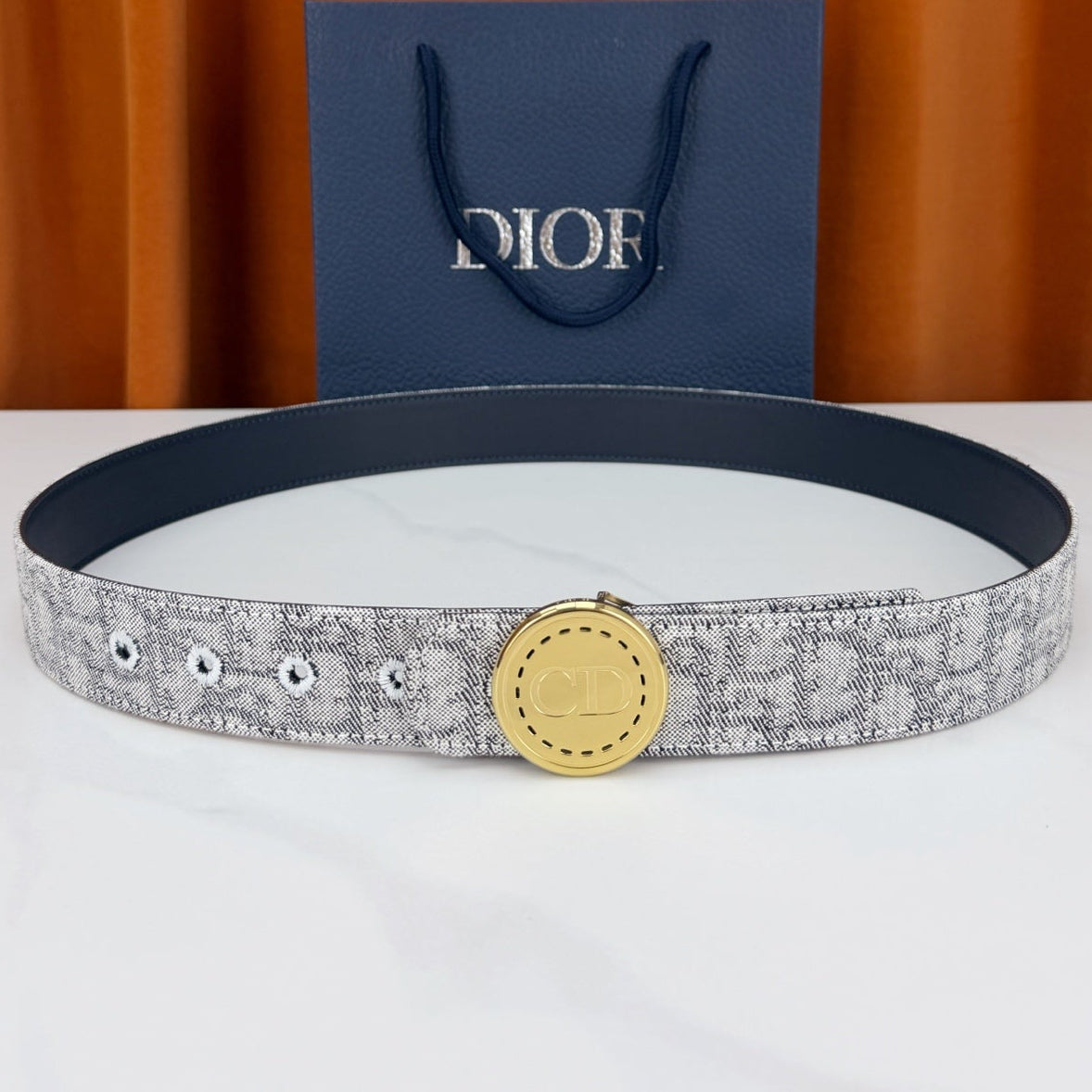 Dior 2026 Monogram Jacquard Reversible Belt 35mm Canvas