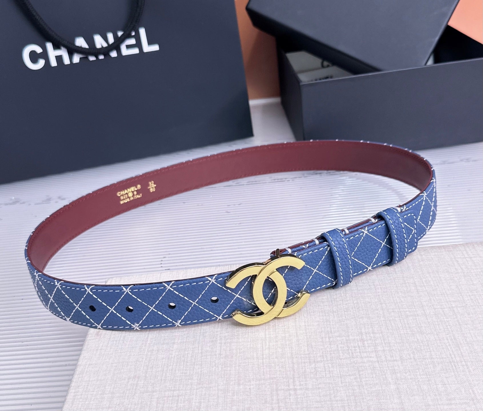 Chanel 2026 Matelassé Belt 30mm Cowhide 215561