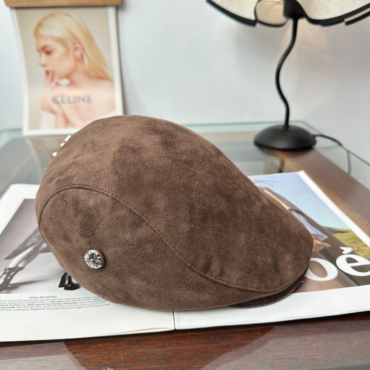 Chrome Hearts Suede Newsboy Hat 514962