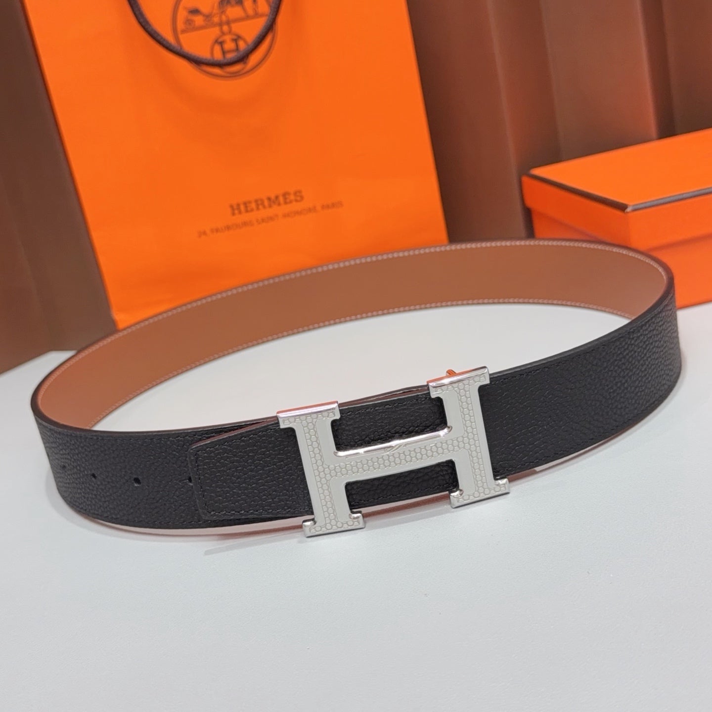 Hermes 2026 H Buckle Reversible Belt 40mm Leather 215715