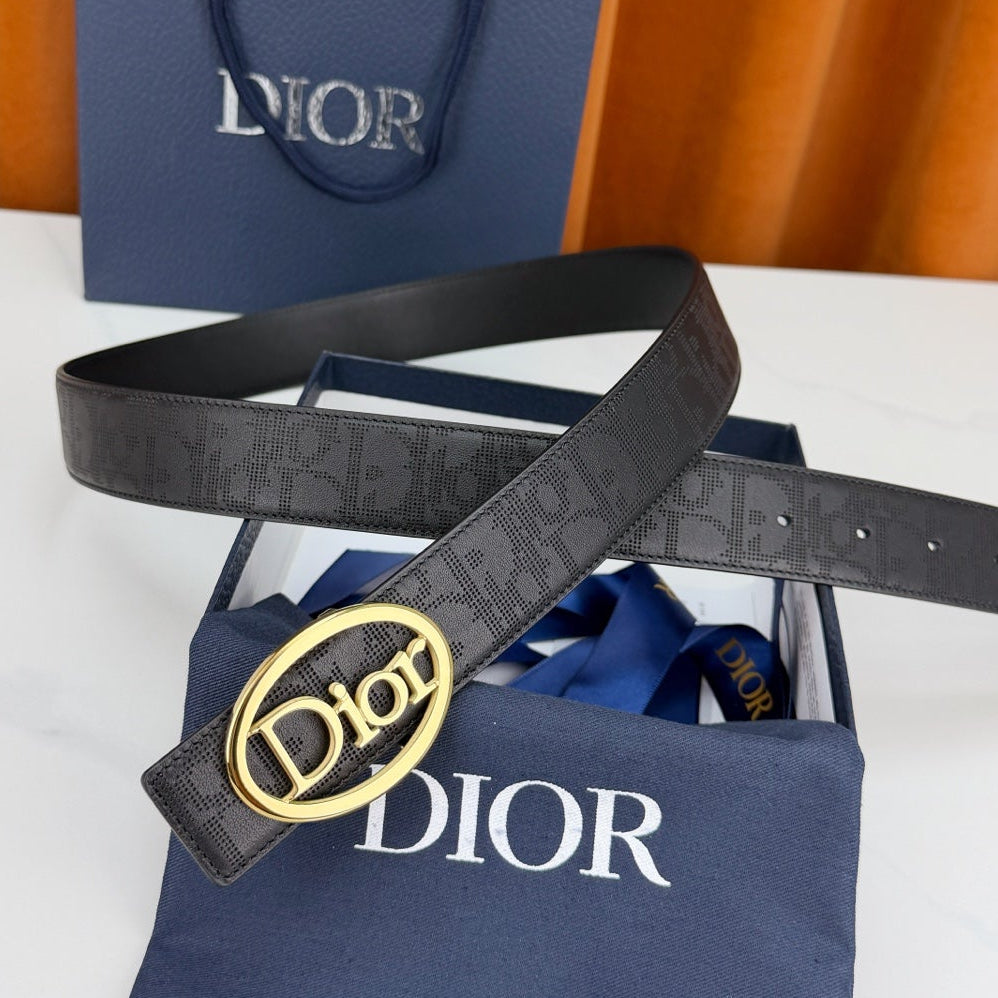 Dior 2026 Oblique CD Buckle Belt 35mm Leather