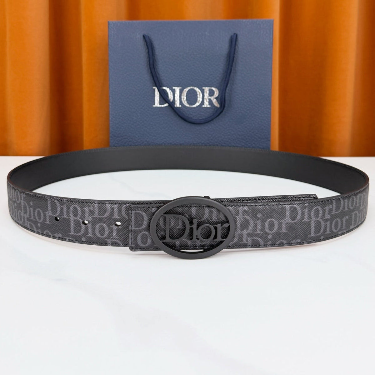 Dior 2026 Oblique Jacquard Belt 35mm Leather